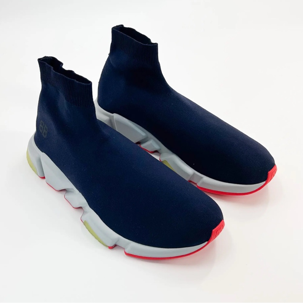 Balenciaga Bb Speed Trainers In Blue Marine Polyester Athletic Shoes Sneakers